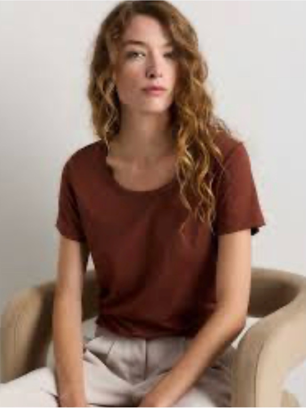 Quince Cotton Modal Scoop Neck T Shirt XL